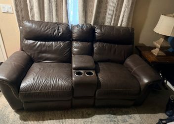 2 leather chocolate brown couches