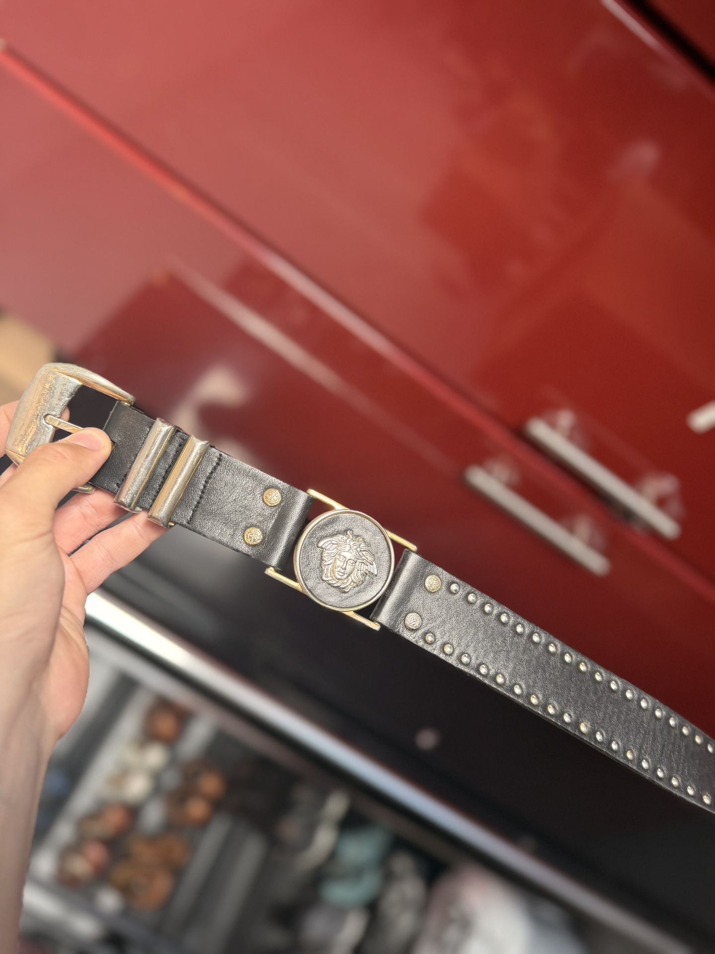 Authentic Versace Medusa Leather Belt