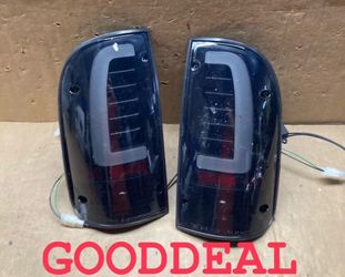 Ot6 FIT 95-2000 Toyota Tacoma Black Smoked LED Bar Tail Light Pair