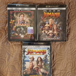  Jumanji 3 Movie Collection 4K ULTRA HD BLU-RAY COMBOs factory sealed 