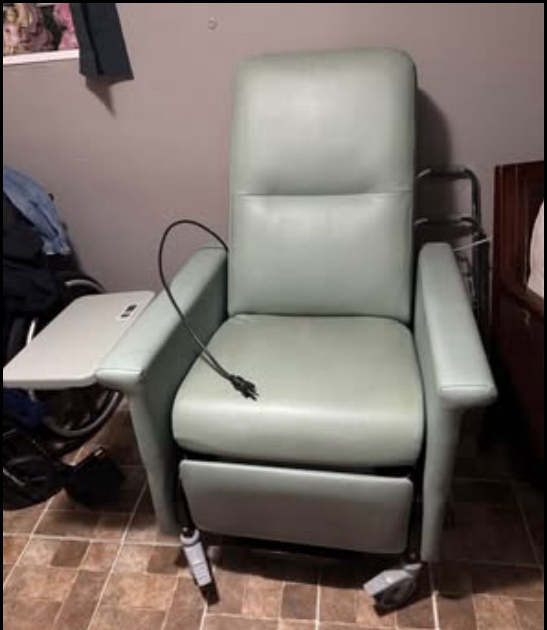 recliner chair massage and heat champion manufactured inc open side if needed , wheels with brakes