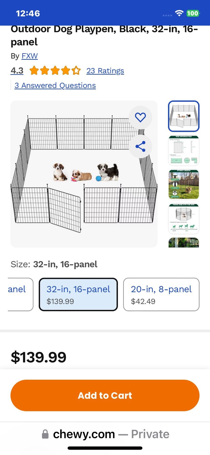 DOG PEN, Animal Enclosures 40.00 Per Set 3ft High, 16 Feet Long Free To Animal Rescues,