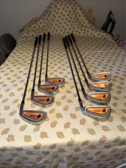 King Oversize Iron Set 3-10 RH Regular Steel Shafts Silver/Blk/Org 8