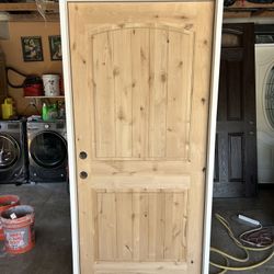 New Entry Solid Knotty Alder Door 36” Wide Rustic Style Pre Hung 
