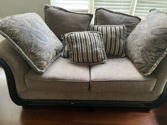Loveseat and pillows