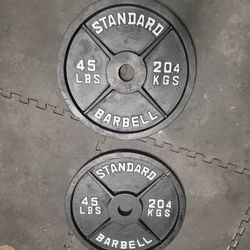 Set Of 2x45lb Olympic Weights Thats 90lbs Together...