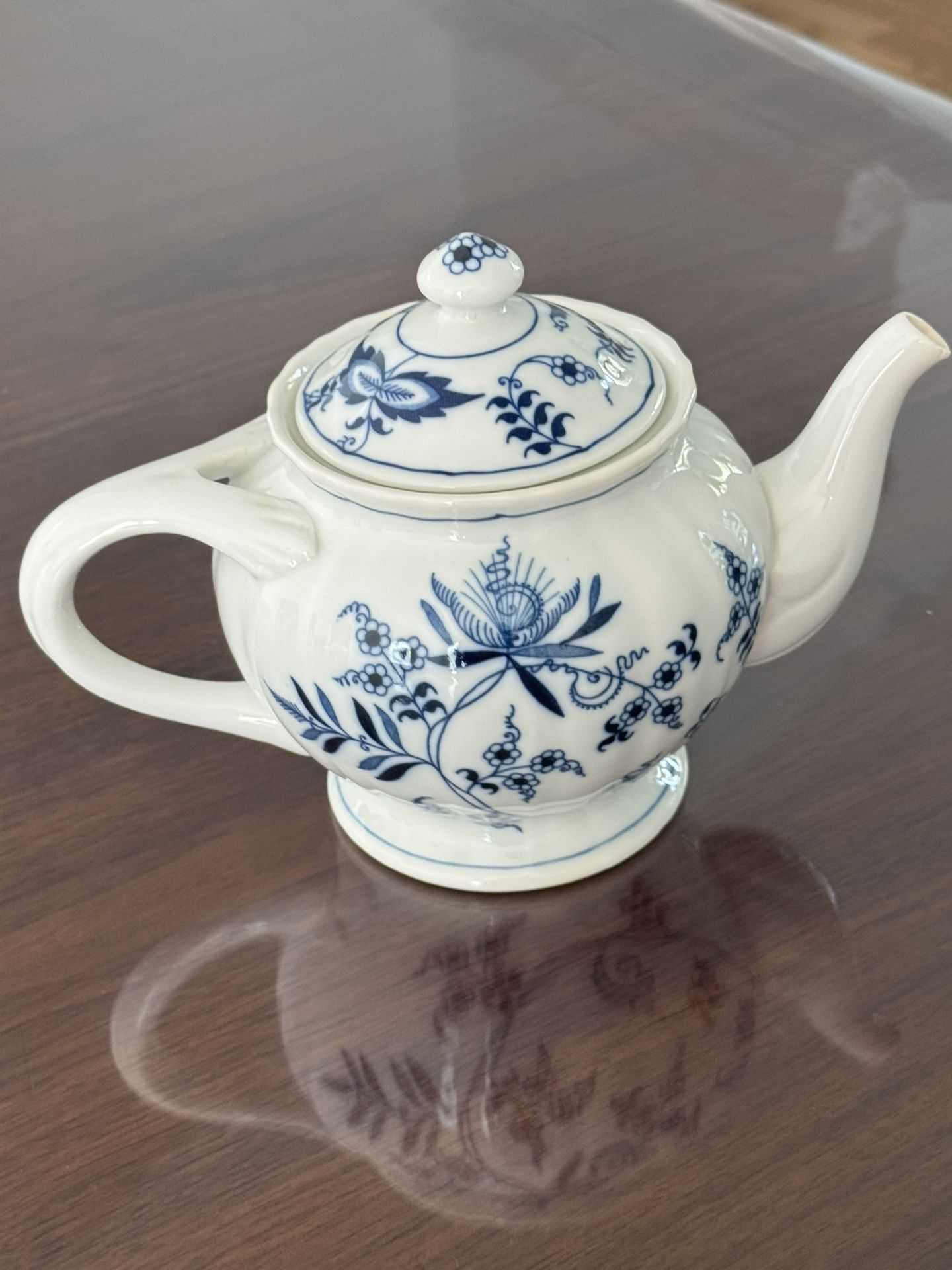 Vintage Blue Danube Onion Pattern Porcelain Teapot