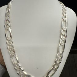925 Sterling Silver Cuban Diamond Cut Chain 24 Inches 