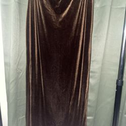 Pre Owned kathie lee collection vintage Brown velvet maxi skirt womens Small