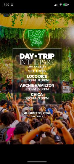 DAY TRIP IN THE PARK - LOCO DICE 8/30
