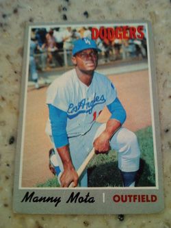 Vintage 1970 tops baseball/ Manuel Rafael mota/dodgers-outfield/card # 157