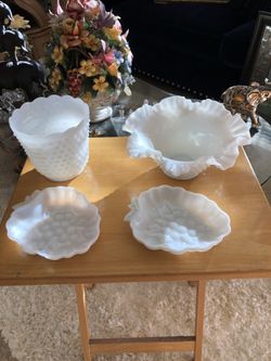 White Glass Set $10