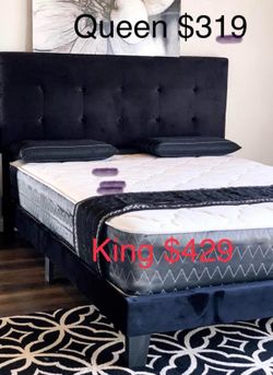 BRAND NEW QUEEN AND KING BED WITH MATTRESS AND FREE DELIVERY PAY ON DELIVERY