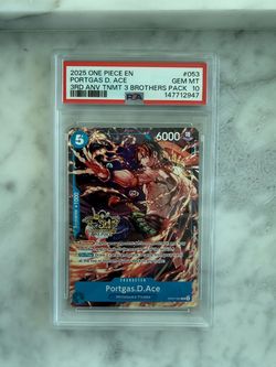 PSA 10 Portgas D. Ace One Piece Card OP07-053
