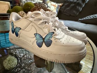 Custom Butterfly Nike Air Force 1 -  EURO size 38 / Translates to Women Size 7 and 5.5Y   Excellent Used Condition