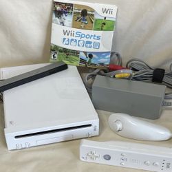 Nintendo Wii Video Game Console System RVL-001 Bundle w/ Wii Sports - Tested $110 OBO