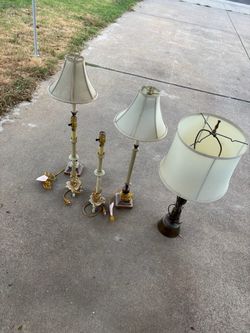 Set of 4 Vintage Table Lamps with Shades