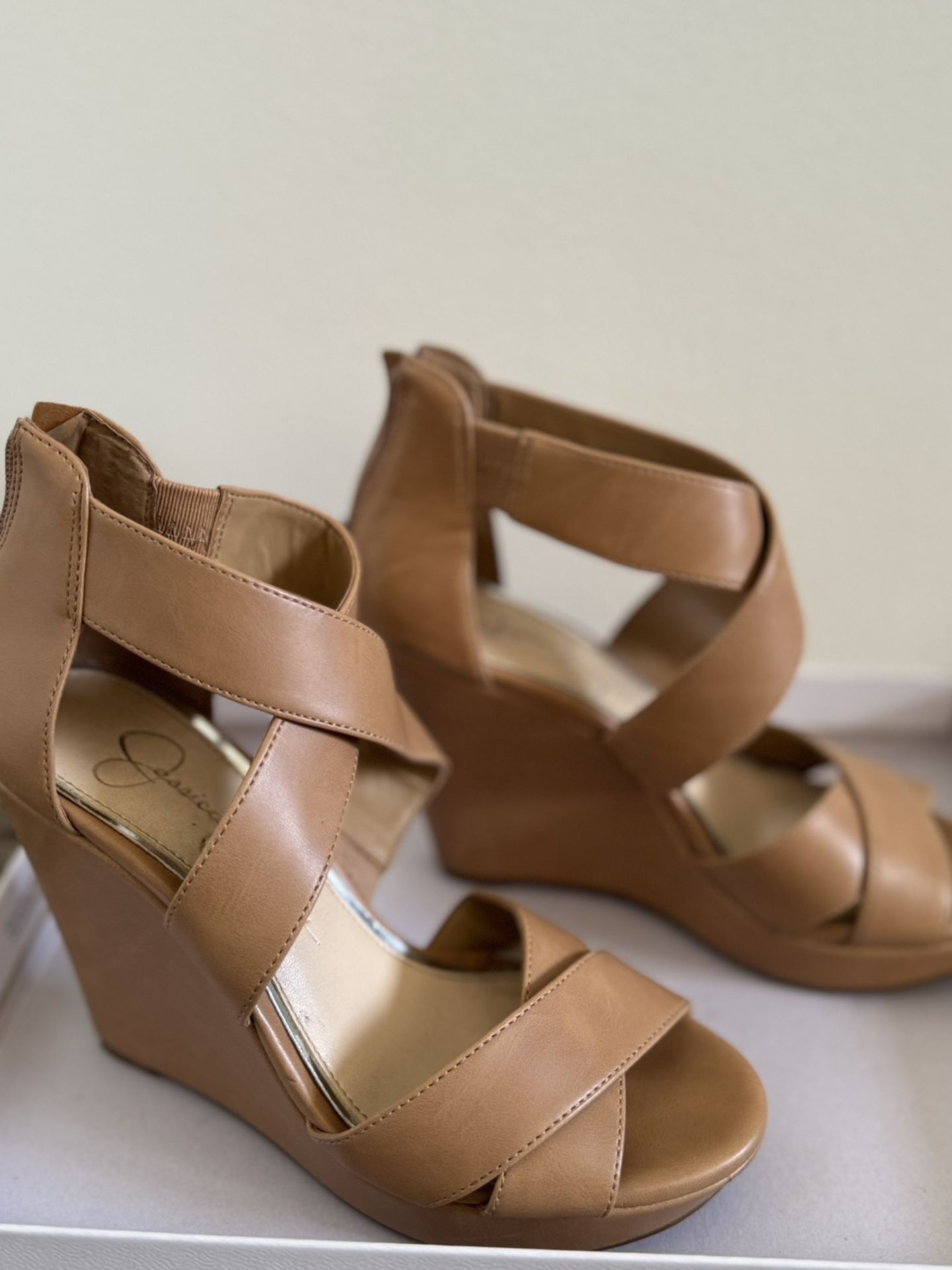 Tan Jessica Simpson Wedge Heel Size 6
