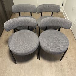 DYHOME Dark Grey Dining Chairs Set of 4