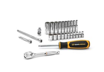 GEARWRENCH 26 Pc. 1/4" Drive 12 Pt. Standard Mechanics Tool Set, SAE - 80313