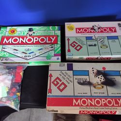 3 Different Year Monopoly Games With All Pieces Included 
