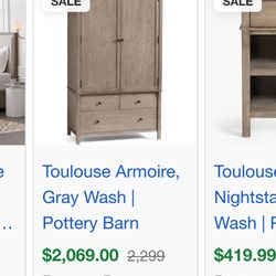 9 Month Old Pottery Barn armoire 