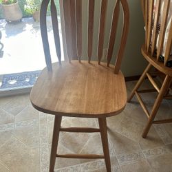 Wooden Swivel Chairs (2 Chairs)
