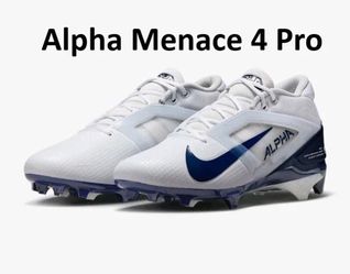 Men's Nike Alpha Menace Pro 4 White Blue Football Cleats Sz 11🏈