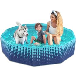 Foldable Dog Kiddie Pool - Hard Plastic Kids Paddling Pool Toddler Baby Swimming Pool  ( please follow my page all brand new )