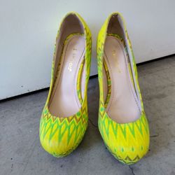 Bamboo Striped 5" Stiletto Heels - Size 6.5