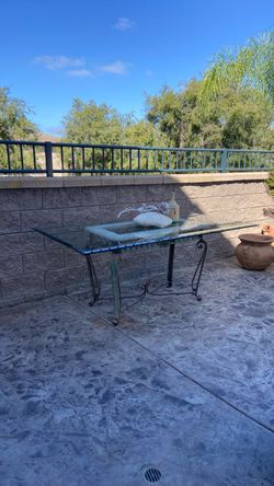 FREE!! Beautiful beveled glass, marble & wrought iron table