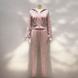 small super cute stylish velvet joggers set