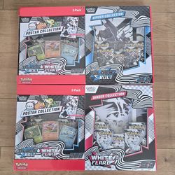 For Sale: 
Brand New in Box Pokemon Trading Card Game TCG Scarlet & Violet Black Bolt and White Flare Binder and Poster Collection Bundle