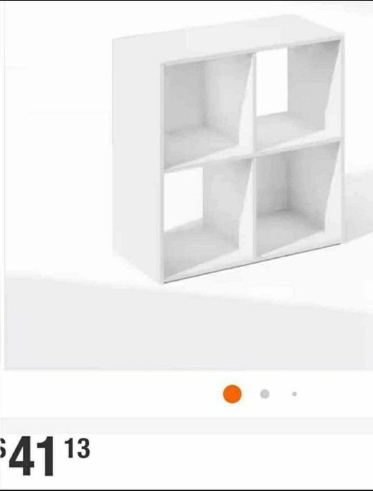 White 4 Cube Shelving Unit Bookcase End Table