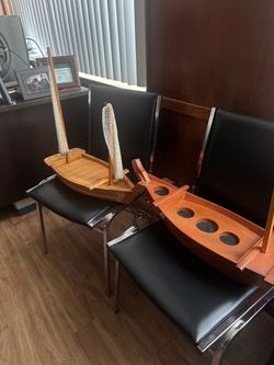 Wooden Model Sailboat with Rope Sail