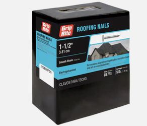 1-1/2 in. x 11-Gauge Electrogalvanized Flat Head Smooth Shank Roofing Nails 5 lb