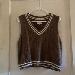 brown sweater vest 