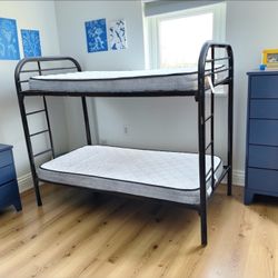 Black Bunk Bed W/ Mattress! Free Delivery!