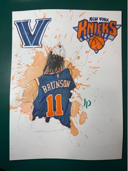 Jalen Brunson Splash Art New York Knicks