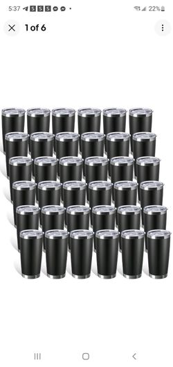 36 Pack 20oz Stainless Steel Tumblers with Lids – Double Wall Vacuum Insulated – New