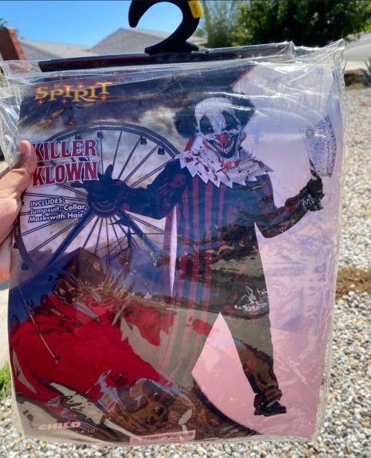 Boys Killer Clown Halloween Costume Size Medium