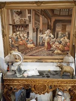 Beautiful Antique French Tapestry Framed