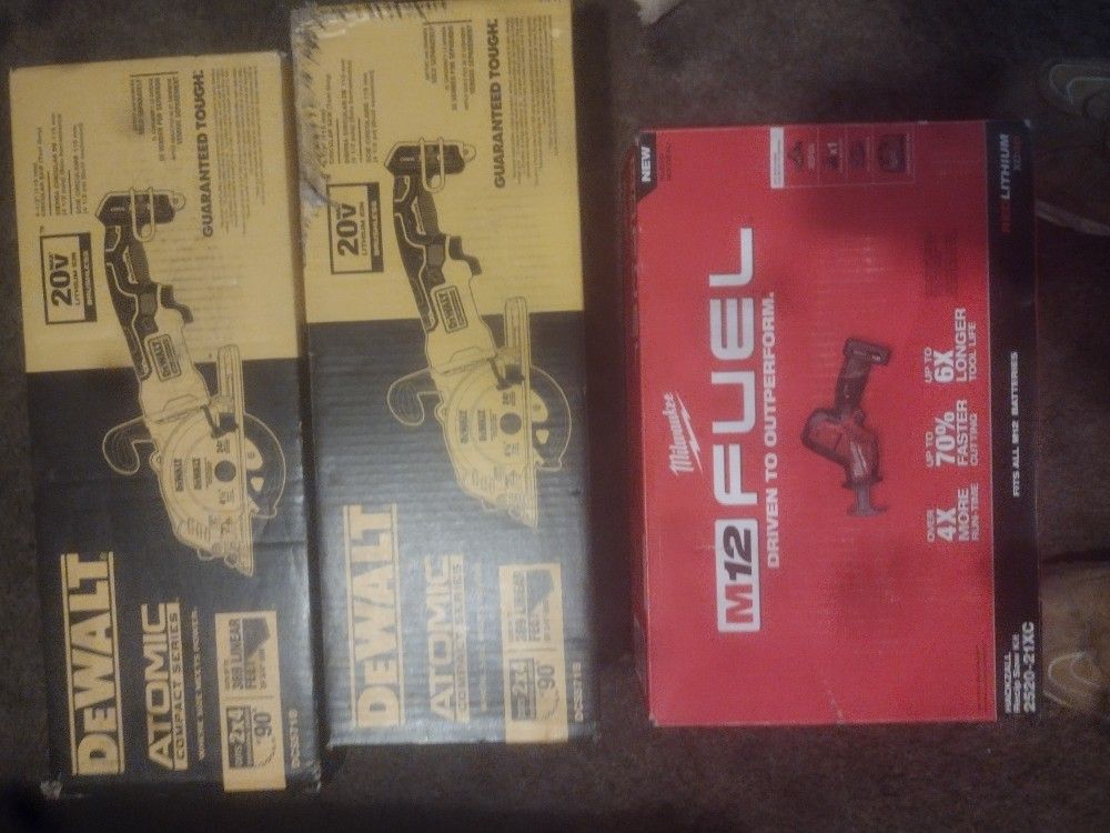Milwaukee Hakzall And Compact DeWalt Circular Saw
