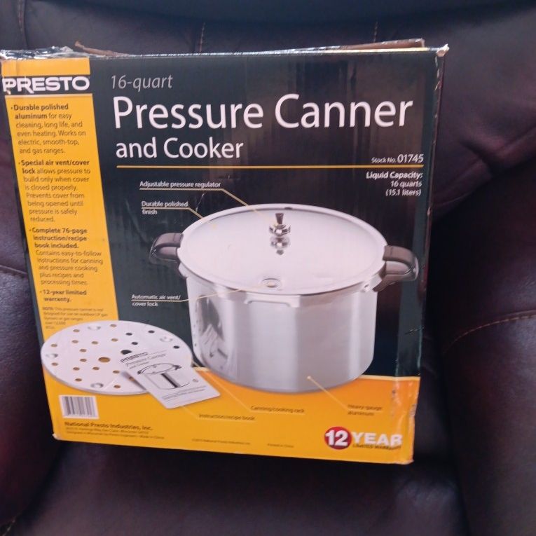 Presto 16-Quart Pressure Canner and Cooker 01745,Works on gas and