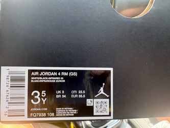 3.5 Jordan air 4RM(gs) white/black/gray sneakers