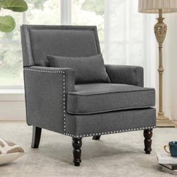 25.6-in W Modern Gray Accent Armchair