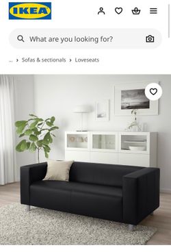 PENDING SALE - IKEA KLIPPAN Loveseat Sofa – Black Faux Leather