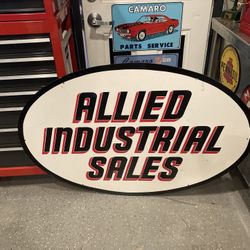 Sign Large Vintage Metal 48” X 32” Excellent 