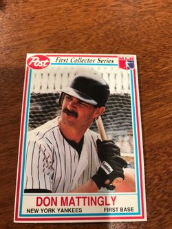 1990 Post Cereal Don Mattingly New York Yankees baseball card