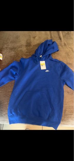 Small Nike Men s Club Pullover Fleece Hoodie Game Royal White